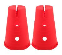 LIGHTAOTAO 2pcs Red Plastic Agility Training Cone with Flat Top and Holed Design for Enhancing Hand-eye Coordination and Tactile Input, Suitable for Outdoor Practice and Indoor Gym