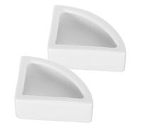 LIGHTAOTAO 2Pcs Reptile Food Water Bowl Medium Triangle Escape Feeder for Lizard Gecko Pets Stable Base Easy to Clean Feeding Dish White