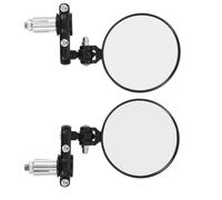 LIGHTAOTAO 2pcs round Bar End Motorcycle Mirrors for Handlebars, Aluminium Alloy and Glass Construction with Clarity Enhanced Coating, Prevent Accidental Scratch, for Lowlight Conditions