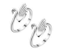 LIGHTAOTAO 2pcs Swan Crochet Ring Durable Knitting Loops for Crocheting Lightweight Compact for Beginners Versatile Hand Tool