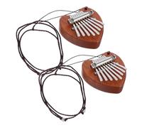 LIGHTAOTAO 2pcs Tone Mini Thumb Piano Kalimba Heart-shaped Portable Musical Instrument Finger Piano for Beginners