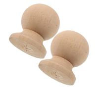 LIGHTAOTAO 2pcs Unfinished Solid Wood Stair Post Finials and Fence Post Caps for Indoor Home Decor, DIY Craft Wooden Furniture Foot, 8x10cm Decorative Columnar Finials for Staircase