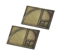 LIGHTAOTAO 2pcs Vintage Coffee Metal Brooch Pins Featuring Golden Ratio Math-inspired Design, Symbolizing Intelligence and Balance, for Wedding or Back to School Accessories