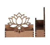 LIGHTAOTAO 2pcs Wooden Floral Business Card Holder with Precision-polished Surface, Versatile Function, and Smooth Finish, Decorative Desktop Organizer for Office and Professional Social