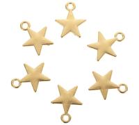 LIGHTAOTAO 30 Pcs DIY Alloy Five-pointed Star Pendants Charms for Jewelry Making Earrings Bracelets Craft Supplies Gold Tone