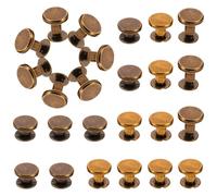 LIGHTAOTAO 30pcs Copper Flat Head Screw Rivets Set, Belt Harness Nail Rivet Fasteners for Leathercraft, Notebook, DIY Crafting, Bronze Color, Sizes 5mm 6.5mm 8mm