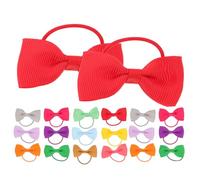 LIGHTAOTAO 30pcs Doggie Hair Bows for Yorkie and Poodle with Comfortable Fit and Flexible Rubber Bands, Canvas Material Hair Accessories for Dog Grooming with Cute Patterns Random Color