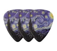 LIGHTAOTAO 3Pcs 0.46Mm Thin Guitar Picks Set for Acoustic Electric Folk Bass Guitar Accessories with Geometric Shape for Ukulele and Instrument Playing