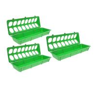 LIGHTAOTAO 3pcs Chick Feeder with Flip Top Design and 16 Holes, Plastic Poultry Feeder for Quail and Birds, No Mess Feeding Storage for Commercial Farms and Cement Floors