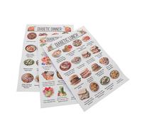 LIGHTAOTAO 3pcs Diabetic Diet Meal Chart Poster Set - Healthy Diet Planner with Grocery List - Reduced Carb Diabetes Food Guide for Daily Nutrition and Pre-Diabetes Meal Planning