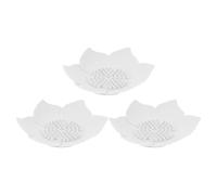 LIGHTAOTAO 3pcs Lotus Flower Silicone Soap Dish with Drainage, Sturdy and Versatile Placement for Bathroom and Kitchen Sink, Minimalist and Stylish Countertop Soap Holder