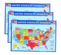 LIGHTAOTAO 3pcs Map of Usa Usa Wall Map for Classroom Geography Learning Poster Educational United States for Home Boys and Girls Decor