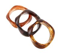 LIGHTAOTAO 3pcs Resin Geometric Bangle Bracelets for Women, Chunky Irregular Wide Cuff with Smooth Inner Surface, Ergonomically Designed for Daily Wear and Working, Modern Elegance Wristbands