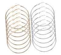 LIGHTAOTAO 40pcs Lightweight Round Metal Hoop Earrings for Women Hypoallergenic Wide Open Circle Dangle Jewelry Elegant Smooth Surface Geometric Design for Festivals Events