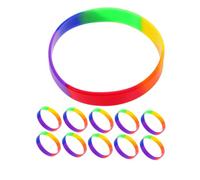 LIGHTAOTAO 42pcs Rainbow Silicone Wristbands Stretchable Wrist Bands for Pride Events Festivals Parties Eye Catching Colorful Sports Wristbands for Lgbtq Support and Parade Decorations