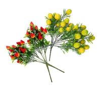 LIGHTAOTAO 4pcs Artificial Fruit Bouquet Realistic Look and Good Touch, Pvc Material Fake Strawberry and Lemon Floral Decorations for Windowsill to Add a Natural Atmosphere