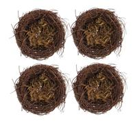 LIGHTAOTAO 4pcs Bird Nest Simulation Rattan Ornaments for Garden Decor Photography Props Crafting for Easter Weddings and Party Decorations
