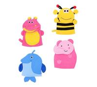 LIGHTAOTAO 4pcs Exfoliating Bath Gloves Set with Cartoon Animal Shapes, Lightweight Sponge Polyester Fiber Shower Gloves for Gentle Cleaning and Fun Bath Time