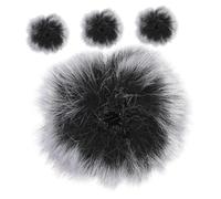 LIGHTAOTAO 4Pcs Lapel Microphone Windshield Covers Artificial Fur Mic Shield Protective Wind Screens Noise Reduction Pop Filters for Lavalier Mics and Easy to Use Gray Black