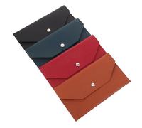 LIGHTAOTAO 4pcs Leather Card Holder Pu Money Cash Envelopes Minimalist Budget Envelope Wallet for Men Women Multi Card Wallet Case for Daily Business Leisure Use