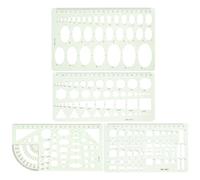 LIGHTAOTAO 4pcs Plastic Circle and Oval Geometric Stencils Templates for Drawing with Versatile Use and Easy to Carry Design, for School and On-the-go Use