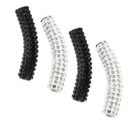 LIGHTAOTAO 4pcs Rhinestone Shoelace Decoration Buckles Metal DIY | Black and White Pair Set, Secure Fit that Is Not Easy to Fall, Fashion-forward Shoe Charm Accents