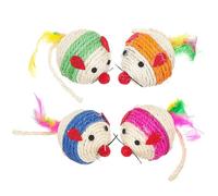 LIGHTAOTAO 4pcs Sisal Catnip Ball Creative Bite-resist Cat Scratch Plaything That Attracts Cat's Attention and Helps Change Biting Behaviour for Exercise and Interaction Random Color
