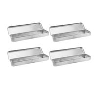 LIGHTAOTAO 4pcs Tinplate Pencil Boxes with Lid Design and Waterproof Feature, Modern Sleek Multi-Functional Pen Holders for Students, School the Go Stationery Storage