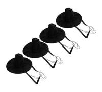 LIGHTAOTAO 4pcs Traditional Korean Hats Flat Top Flannel Material with Handcrafted Quality and Easy Styling Options, for Cultural Events and Halloween Party Outfit Accessories