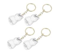 LIGHTAOTAO 4pcs Transparent Dog Hair Memorial Box Keychain Portable Pet Hair for Emotional Tribute Lightweight Souvenir Pendant for Keys and Backpacks Heartfelt Pet