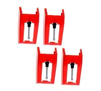 LIGHTAOTAO 4PCS Universal Phonograph Needles Replacement Stylus for Record Players Red Tip Compatible Models