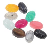 LIGHTAOTAO 4X6Mm Flatback Cabochons Beads 10Pcs Natural Stones Oval Shape for Crafting and Jewellery Making Including Aventurine and Crystal Elements for DIY Use