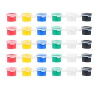 LIGHTAOTAO 50pcs 3ml Plastic Paint Pots with Lids 6-in-1 Leak-proof Design Acrylic Paint Storage Containers for Artists and Watercolour Mixing