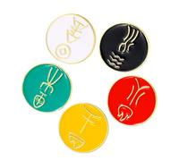 LIGHTAOTAO 5pcs Chinese Five Element Brooch Pins Alloy Decorative Brooches Elegant Design and Artistic Craftsmanship, Versatile Accessory for Clothing and Bags, Present or Collectible Item
