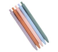 LIGHTAOTAO 5pcs Press Type Simple Gel Pen with 0.5mm Fine Point for Smooth Writing, Portable Plastic Design, Students Press Gel Pen for School and Office Supplies, for Back to School Party