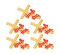 LIGHTAOTAO 5pcs Red Ribbon Cross Funeral Pins Lightweight Alloy Memorial Brooches Comfortable to Wear for Funeral and Church Gathering Keepsakes