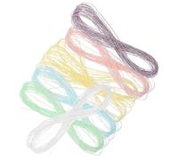 LIGHTAOTAO 6 Rolls Pearl Shine Embroidery Threads Kit Glitter DIY Cross Stitch String for Sewing Bracelet Making Beginners Craft Supplies with Safe Material