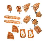 LIGHTAOTAO 60pcs Resin Emulation Bake Cake Bread Pendants DIY Jewelry Making Accessories Creative Simple Charms for Earrings Necklaces Craft Projects