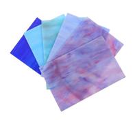 LIGHTAOTAO 6Pcs Blue Water Ripple Cathedral Glass Sheets DIY Mosaic Crafts Accessories for Home Church Office Decoration