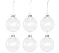 LIGHTAOTAO 6pcs Fillable Flat Sphere Ornaments 10cm Pet Plastic Baubles with Lid and Hanging Rope, Versatile Christmas Tree Decoration for Holiday and Wedding