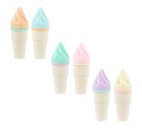 LIGHTAOTAO 6pcs Ice Cream Cone Fluorescent Highlighters for Students, Bright Plastic Marking Pens Portable for School, Book Reading, Graffiti and Note Highlighting