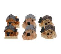 LIGHTAOTAO 6pcs Miniature Villa Figurines Resin Tiny Village House Models for Micro Landscape and Fairy Garden Accessories with Unique Design and Exceptional Craftsmanship