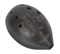 LIGHTAOTAO 8-holes Professional Ocarina Flute Clay Instrument with Delicate Patterns Ergonomic Design Black Straw Material Easy to Play for Developing A Child's Interest in Music