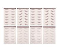 LIGHTAOTAO 8 Sheets Waterproof Eyebrow Transfer Stickers Brown Peel and Stick Hair-like Makeup Stickers for Women, Quick Placement for Grooming and Shaping