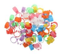 LIGHTAOTAO 80pcs Numbered Poultry Leg Rings 16mm Clip-on Identification Bands for Chicken Duck Goose Multi-color Foot Tags for Farm and Breeding Use Random Color