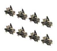 LIGHTAOTAO 8pcs Halloween Witch Hat Lapel Pins for Women, Black Alloy Brooches Cat Design, Lightweight and Fade-resistant Accessories for Bags and Clothing, for Halloween Celebrations