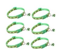 LIGHTAOTAO Adjustable Pet Collars and Pet Parties for Daily Wear 6pcs with Breakaway Safety Buckle and Easy On-off Design, Stylish Green Pvc and Pp Material for Cats