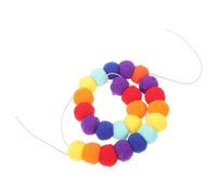 LIGHTAOTAO Adjustable Pom Pom Dog Necklace Collar for Cats and Puppies Skin-friendly Soft Pet Accessory with Rainbow Balls Festive Party and Daily Wear Decorative Collar for Pets