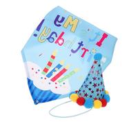 LIGHTAOTAO Adorable Dog Birthday Party Hat and Saliva Towel Set One Blue Pet Supplies for Celebrating Your Dog Special Day with Stylish Collar Decor