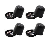 LIGHTAOTAO Black Dice Cup 4 Sets Abs and 5 Dice with Lid for Bar Games